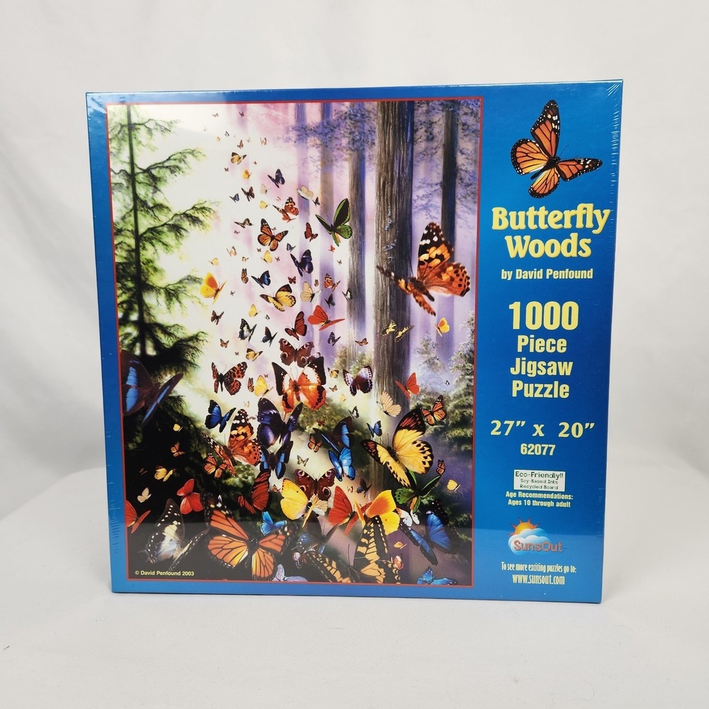 Sunsout "Butterfly Woods" by David Penfound 1000 pc puzzle New Sealed 27" x 20"